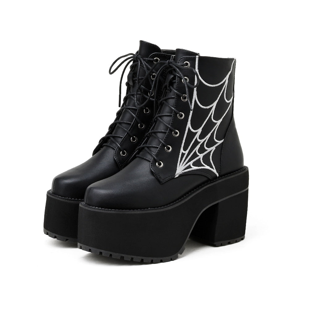 Cobweb Gothic Boots