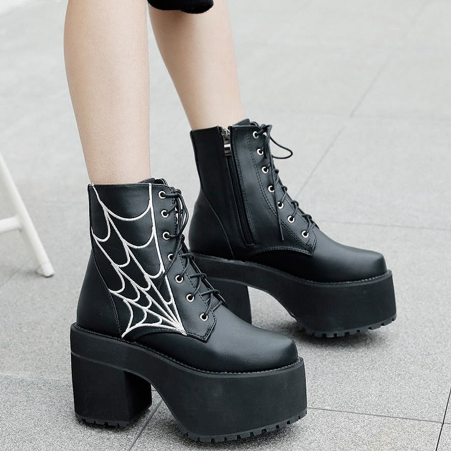 Cobweb Gothic Boots