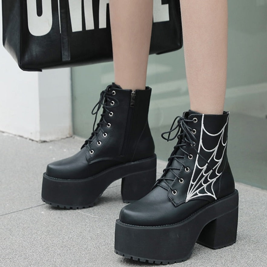 Cobweb Gothic Boots
