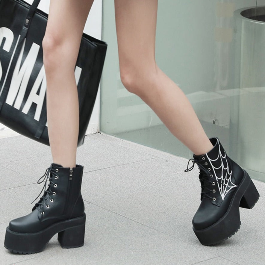 Cobweb Gothic Boots