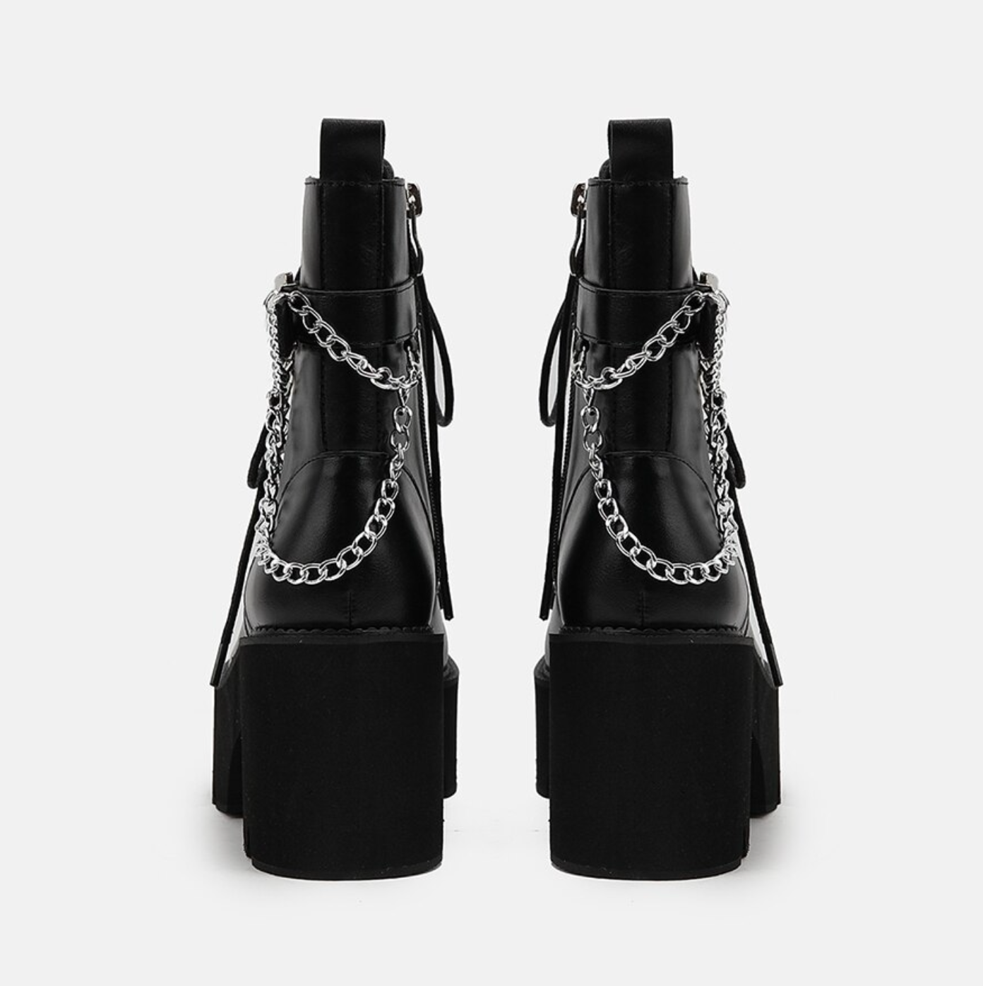 Chunky Heels Chain Boots