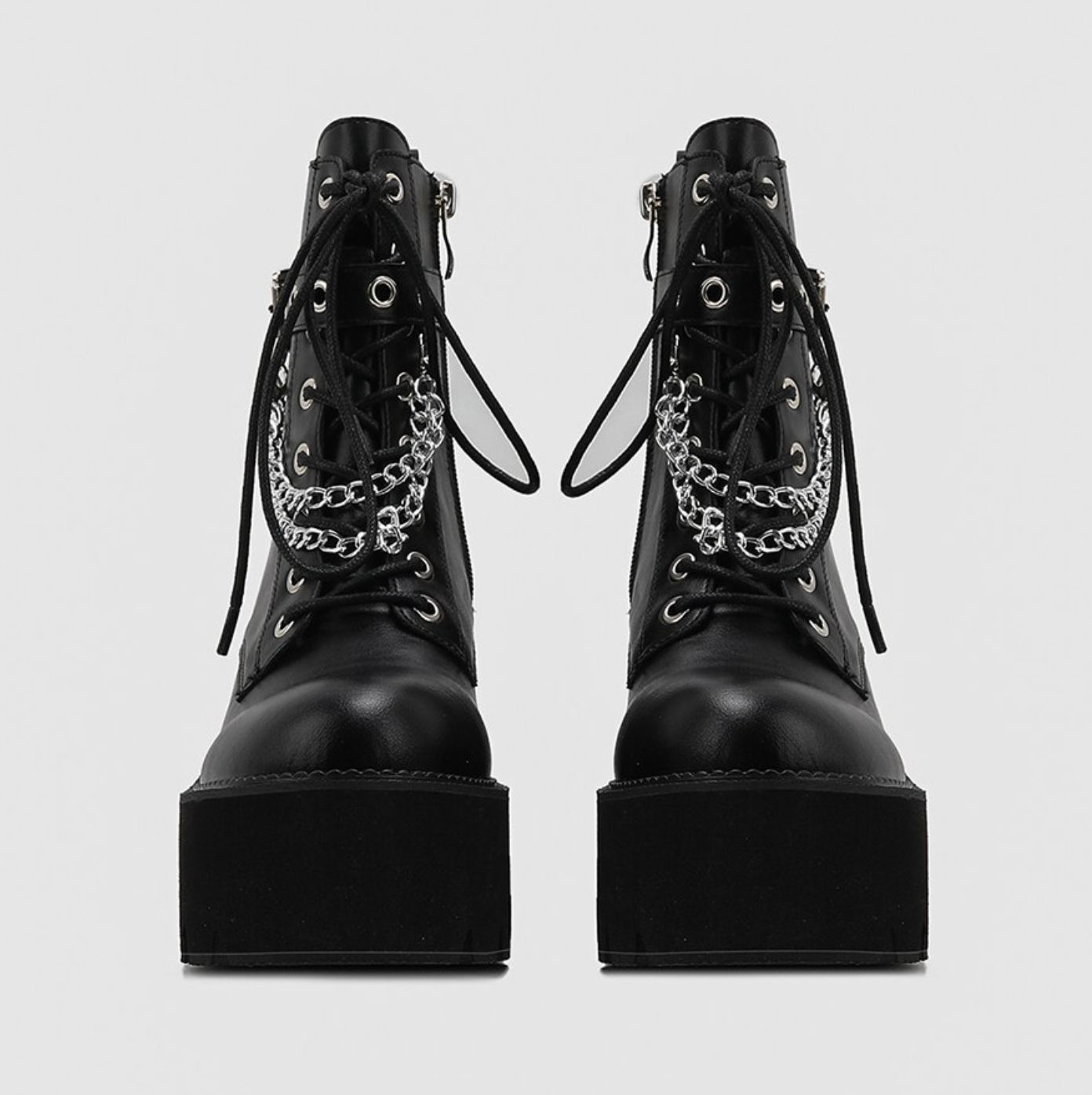 Chunky Heels Chain Boots