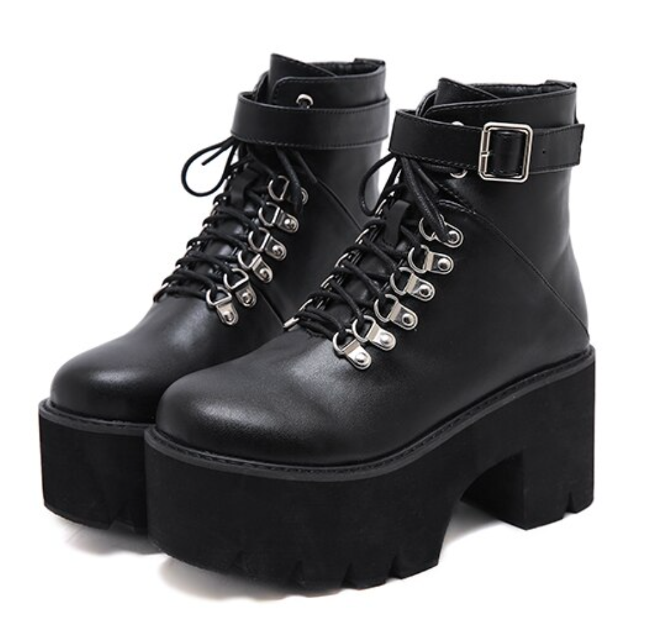 Chunky Heels Chain Boots