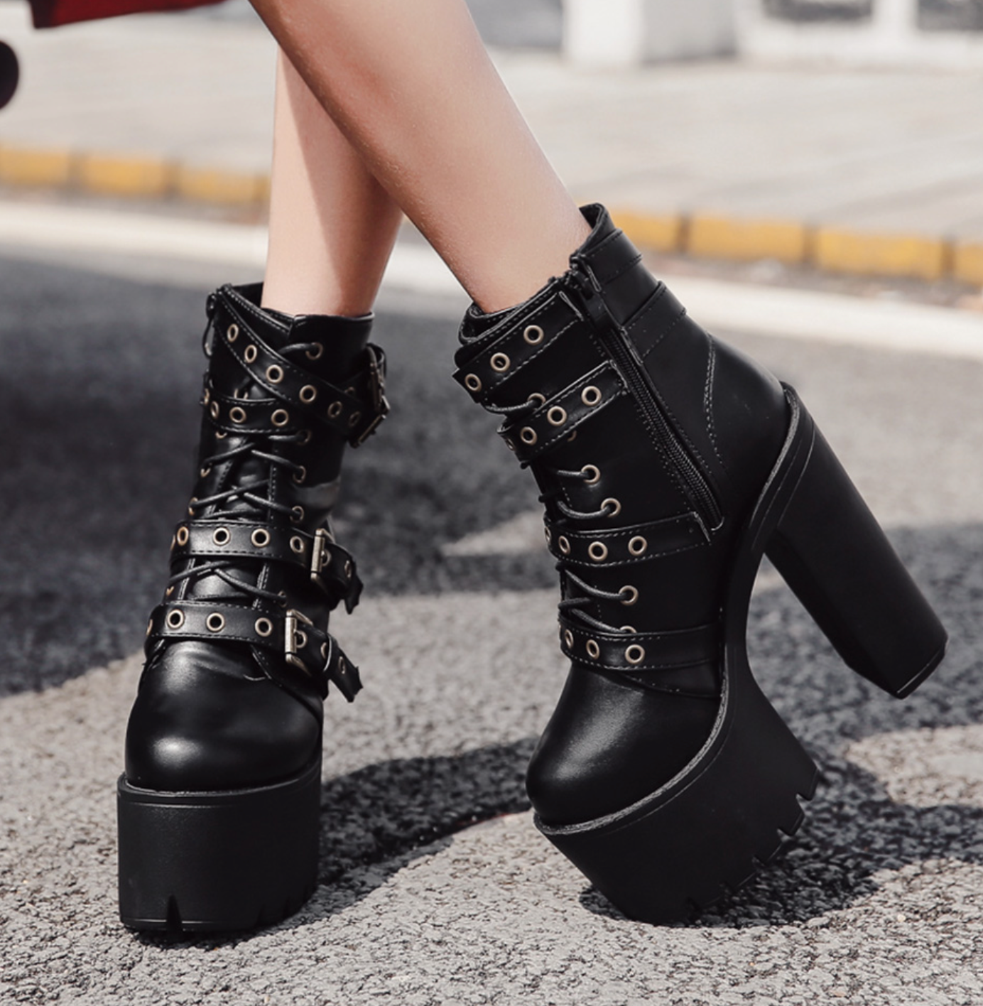 Rivet Black Ankle Boots