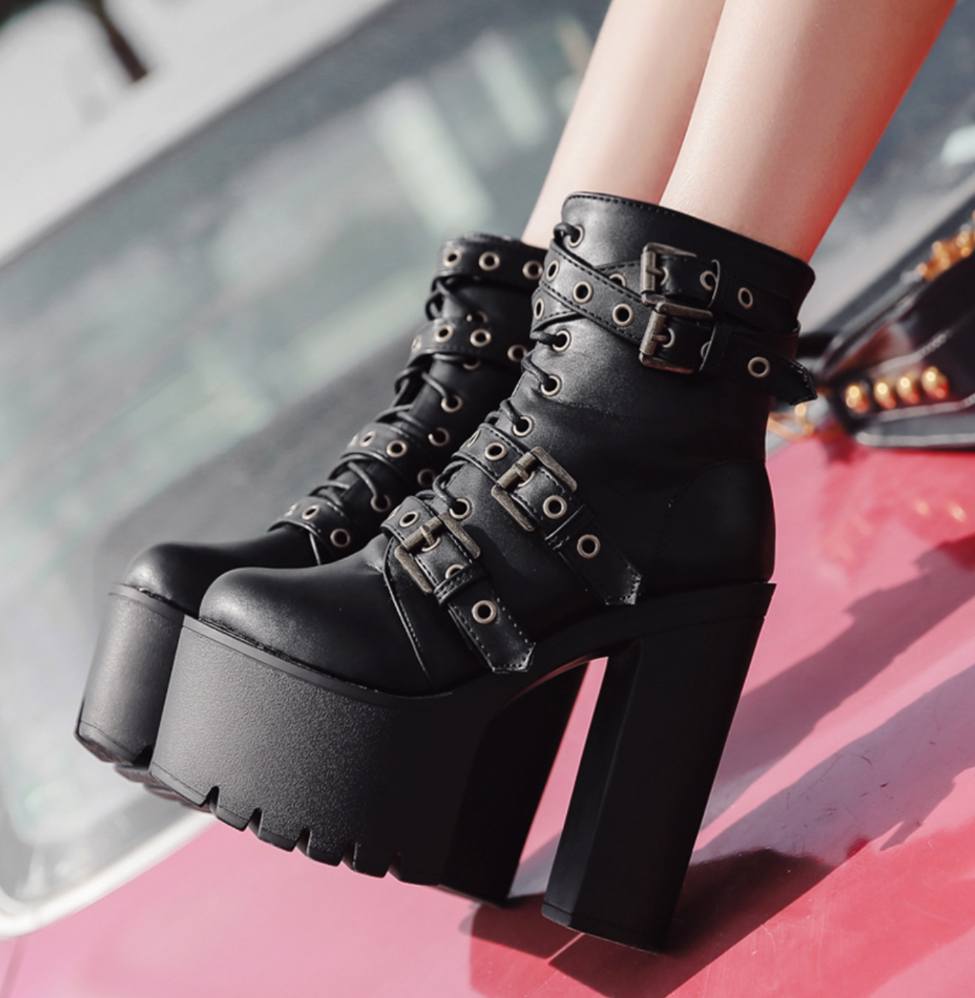Rivet Black Ankle Boots