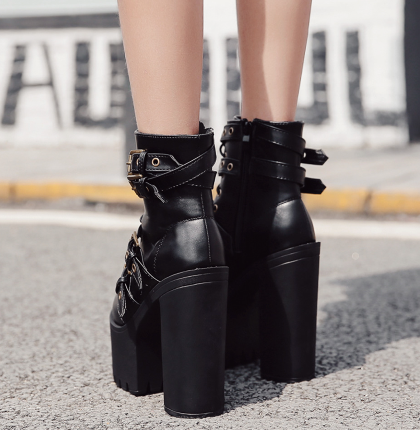 Rivet Black Ankle Boots