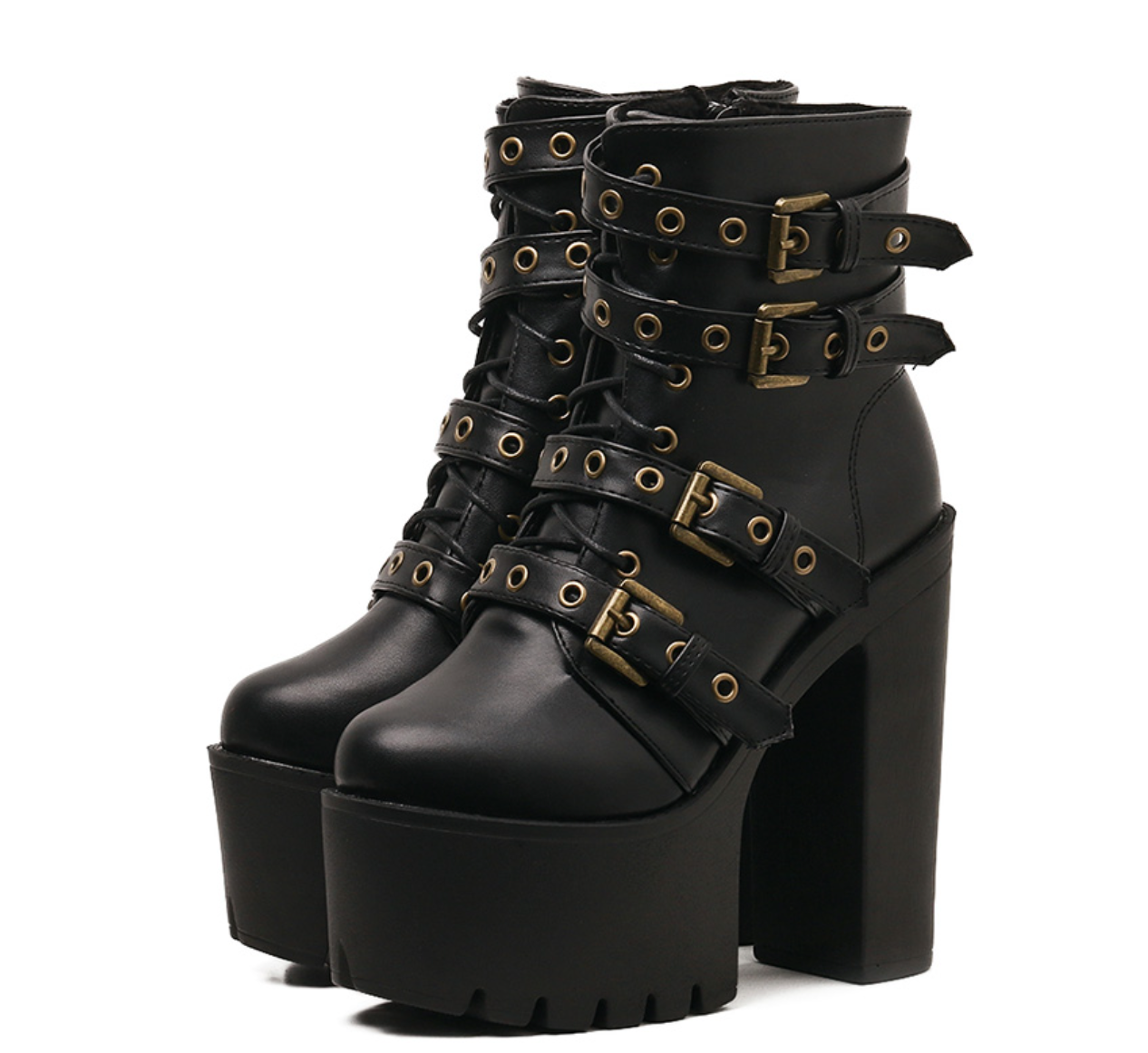 Rivet Black Ankle Boots