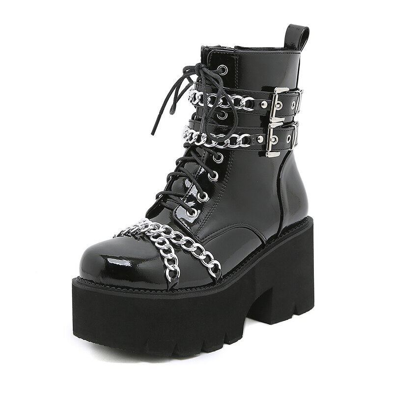 Thick Bottom With Metal Chain Shoes