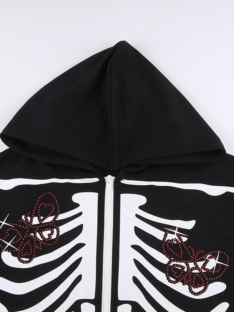 White Skull Black Hoodies