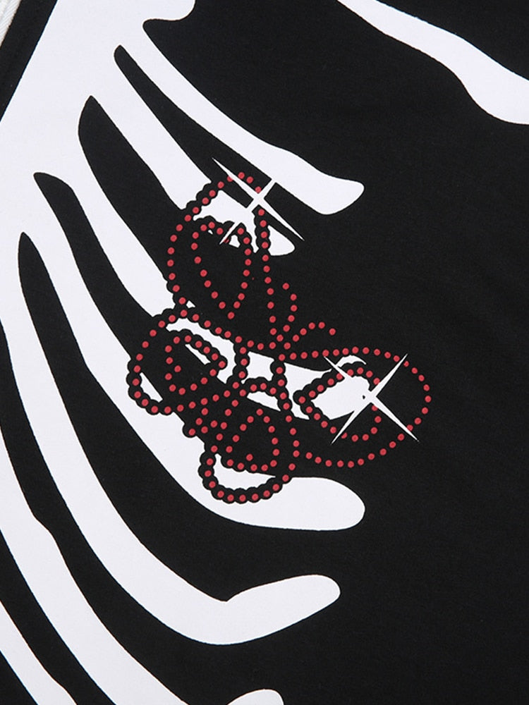 White Skull Black Hoodies