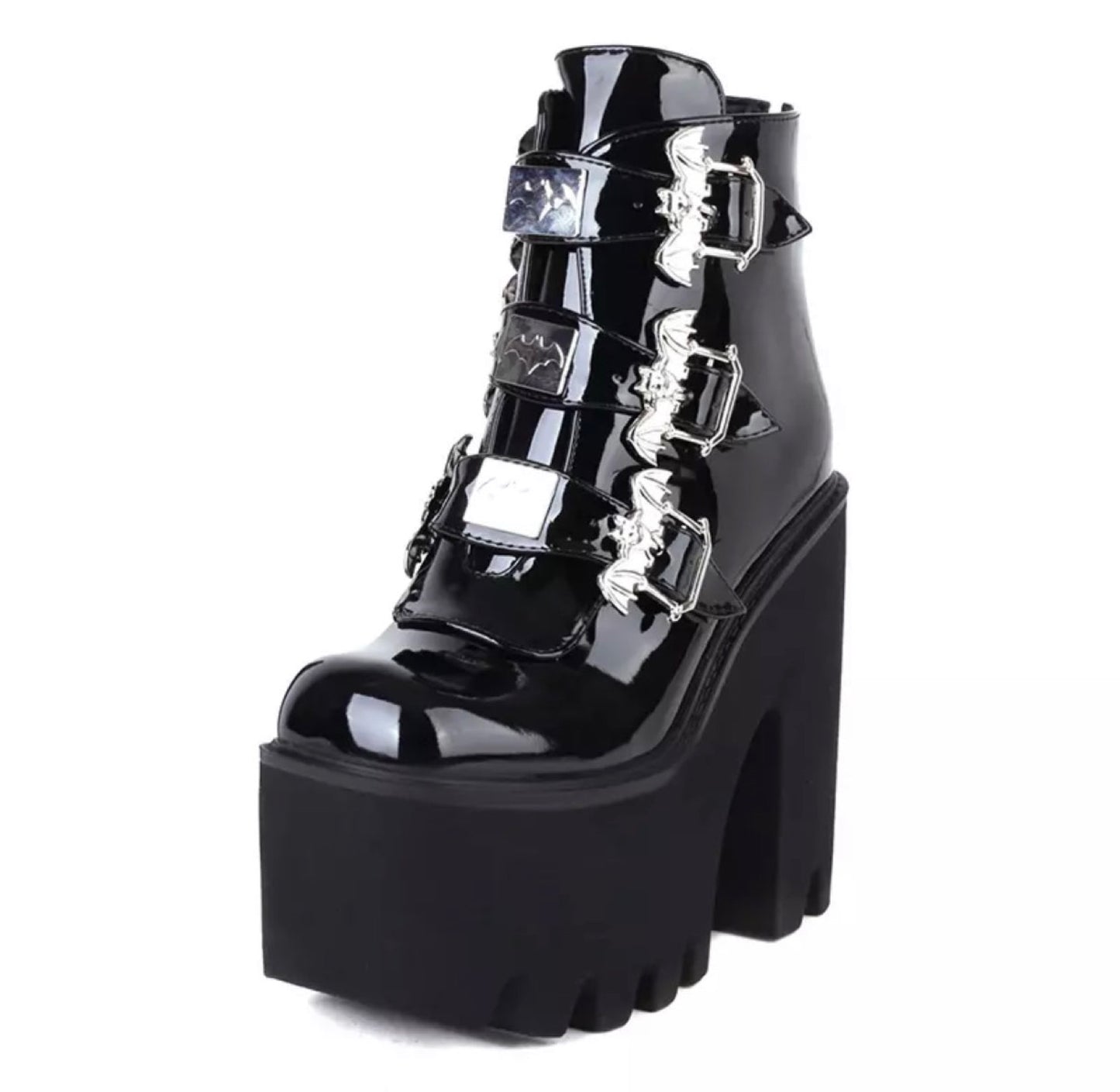 Bat Ankle Buckle Strap Boots