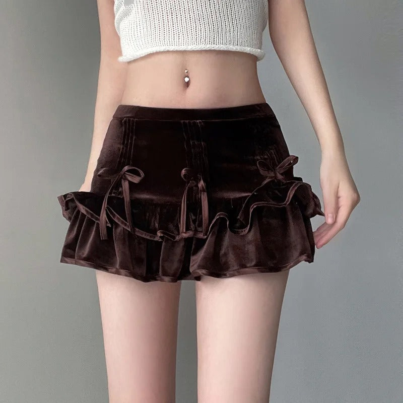 Brown Velour Skirt
