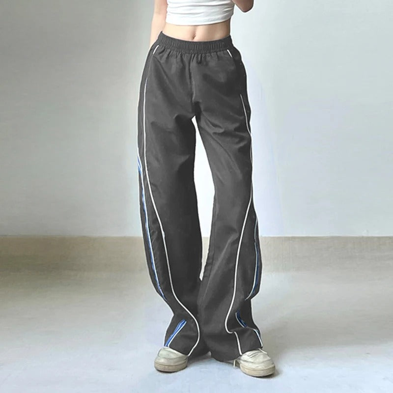 Stripe Spliced Techwear Sweatpants