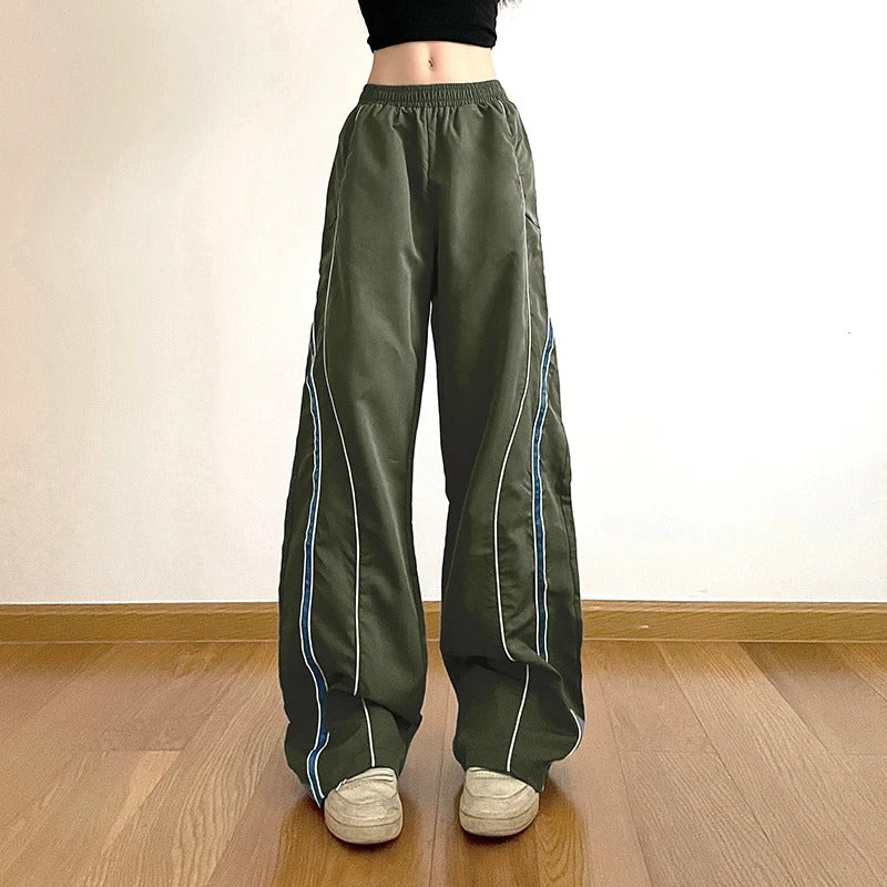 Stripe Spliced Techwear Sweatpants