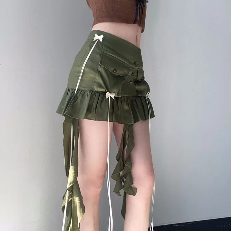 Ruffles Bodycon Mini Skirt