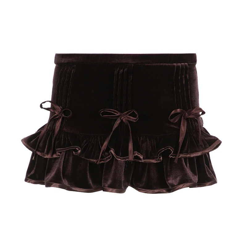 Brown Velour Skirt