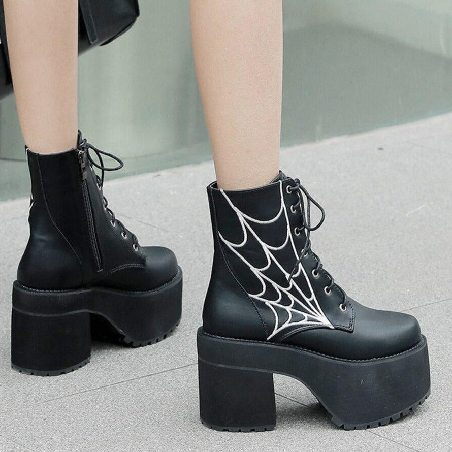 Cobweb Gothic Boots