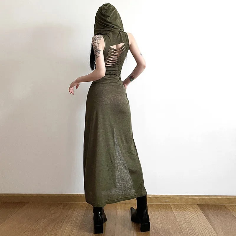 Cyber Hooded Dresses