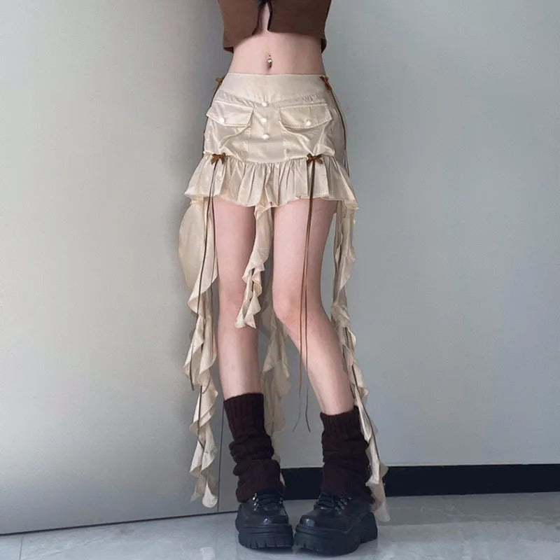 Ruffles Bodycon Mini Skirt
