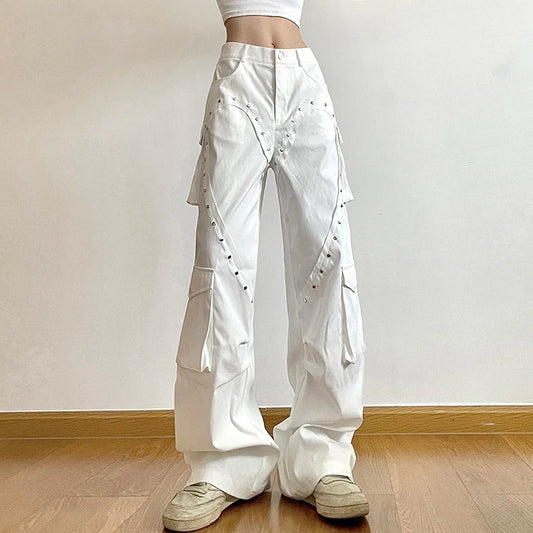 White Design Cargo Pants