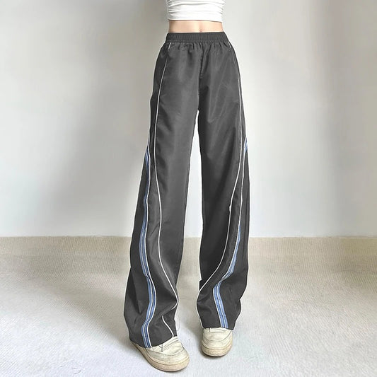 Stripe Spliced Techwear Sweatpants