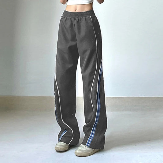 Stripe Spliced Techwear Sweatpants