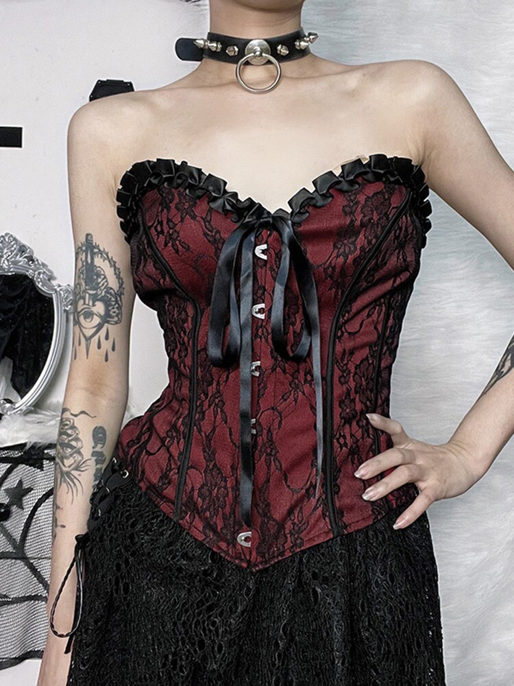 Lace-up Corsets Tank Top