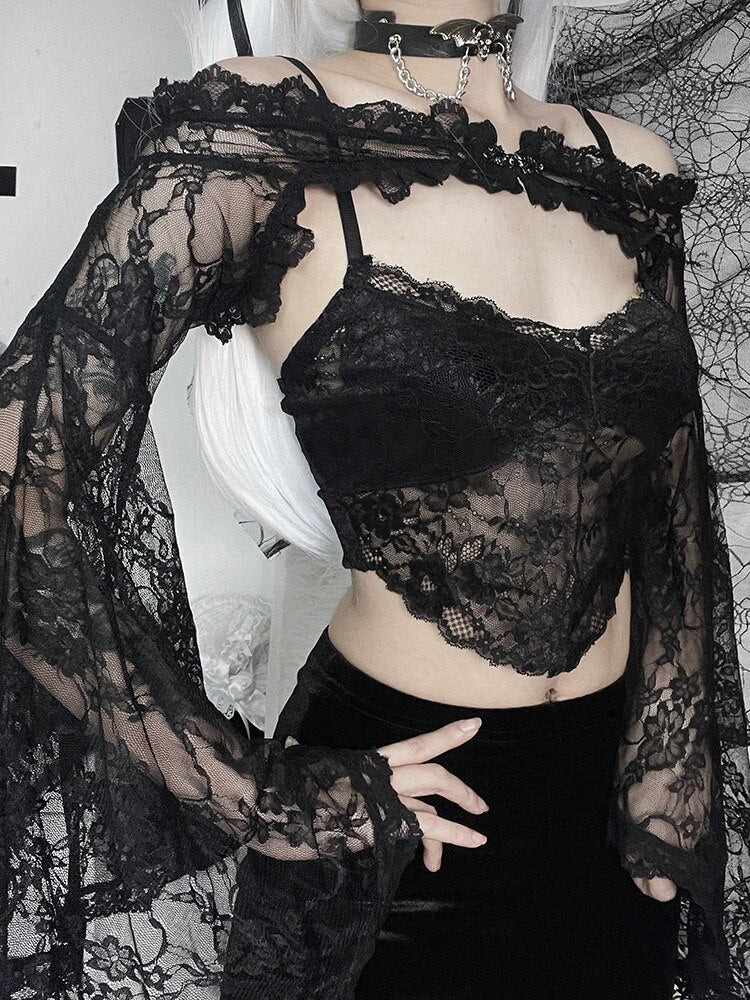 Black Lace Long Sleeves