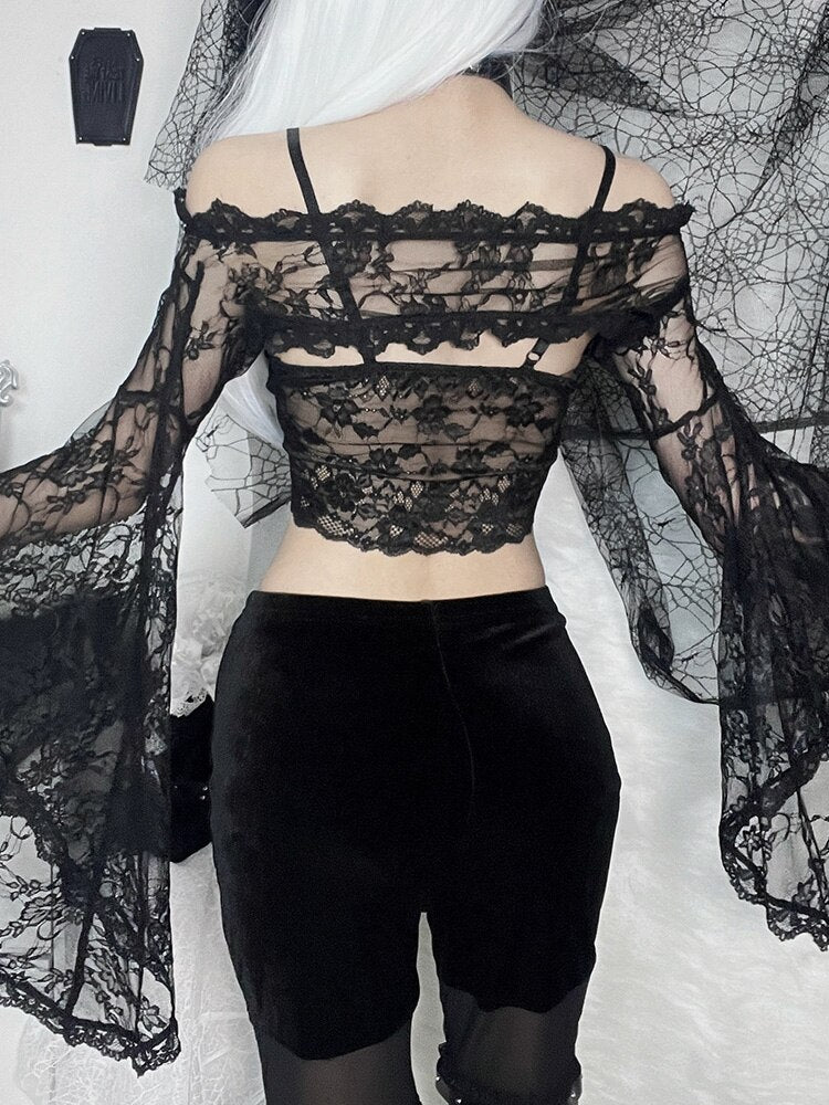 Black Lace Long Sleeves