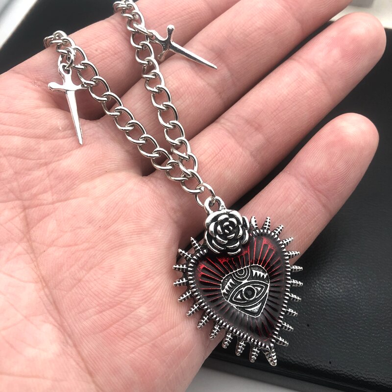 Heart Flower Cross Pendant Necklaces