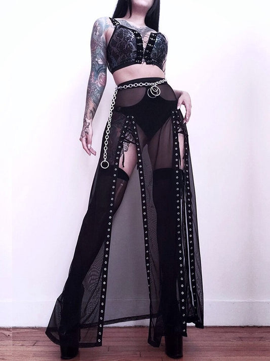 Black Hollow Out Skirt