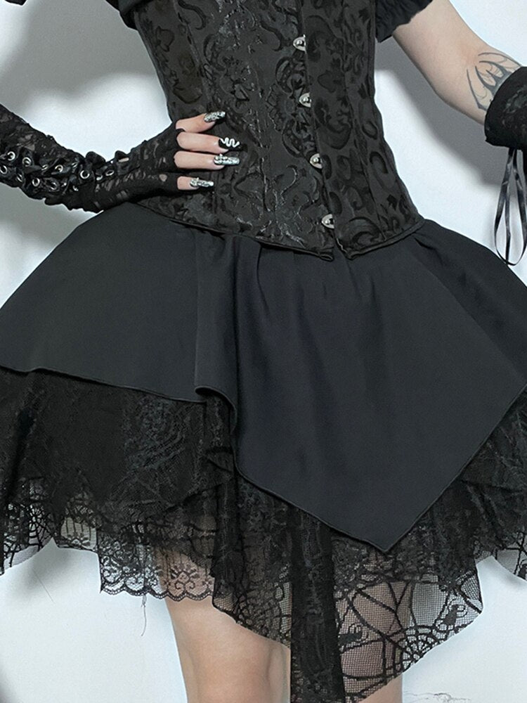 Mall Goth Mesh Black Skirt