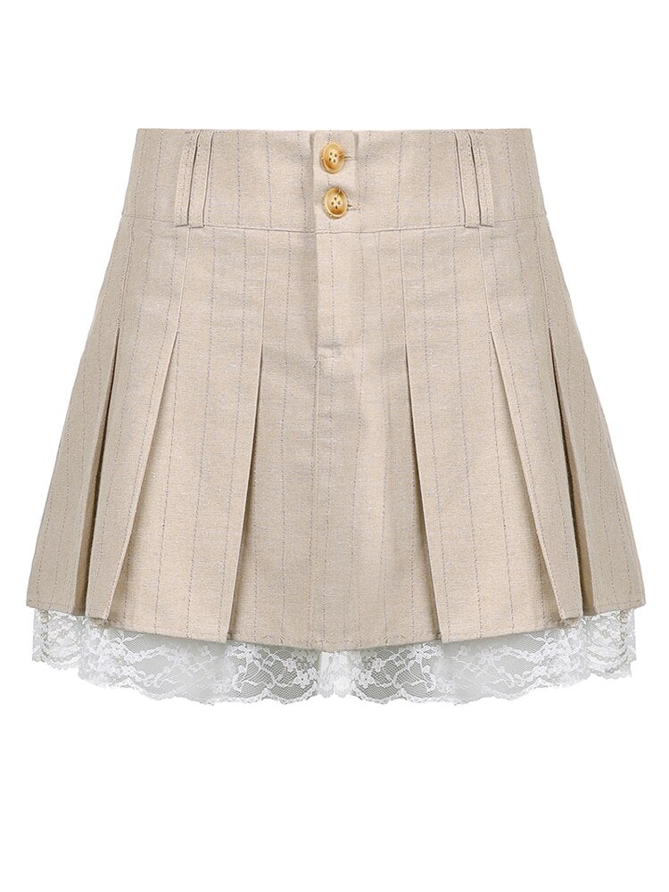 Lace Cute Pleated Skirt