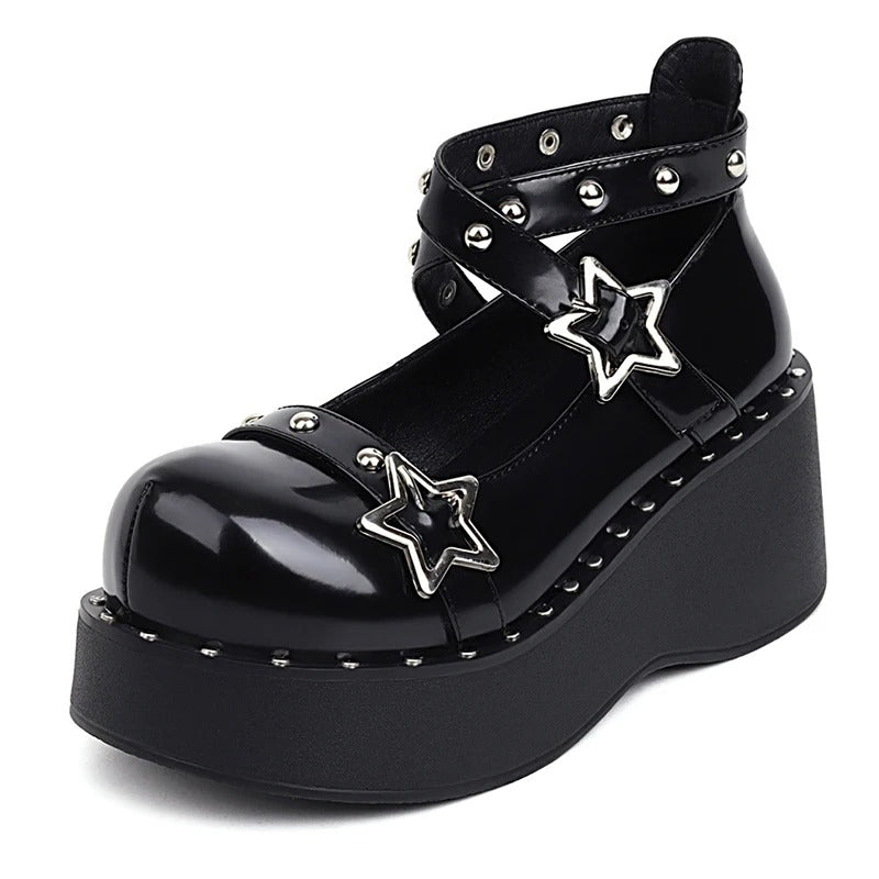 Star Rivets Rhinestone Shoes