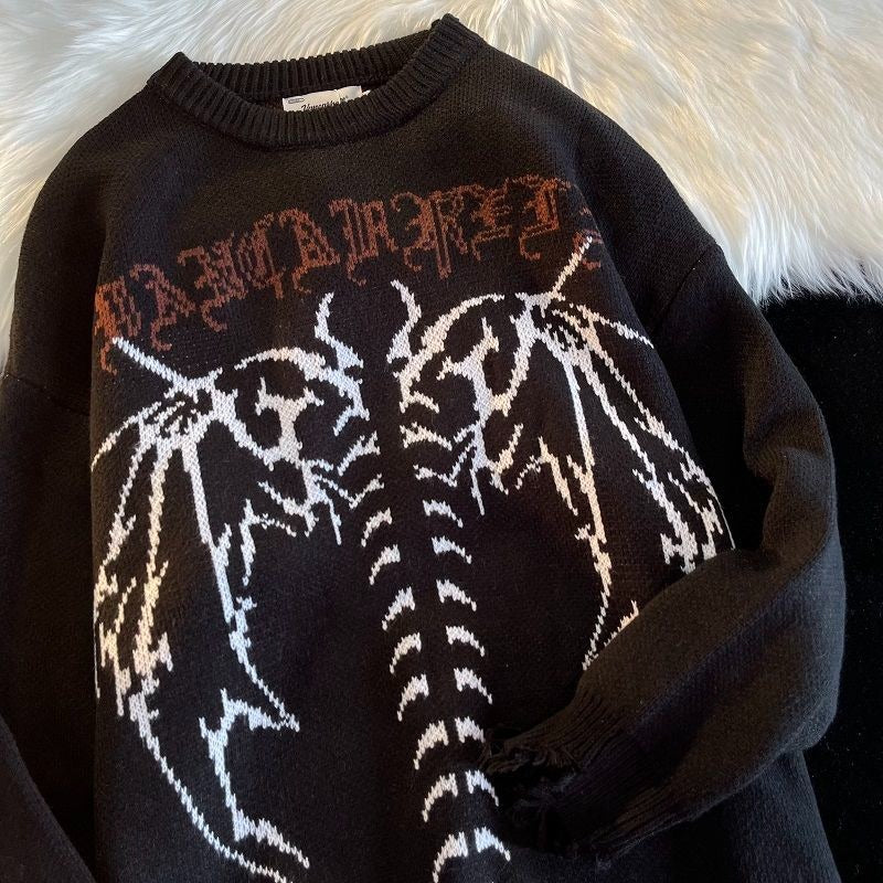 Bat Skeleton Knitted Sweater