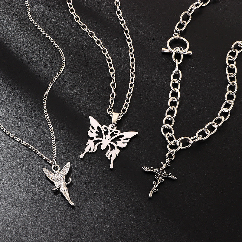 Three Layers of Butterfly Necklace