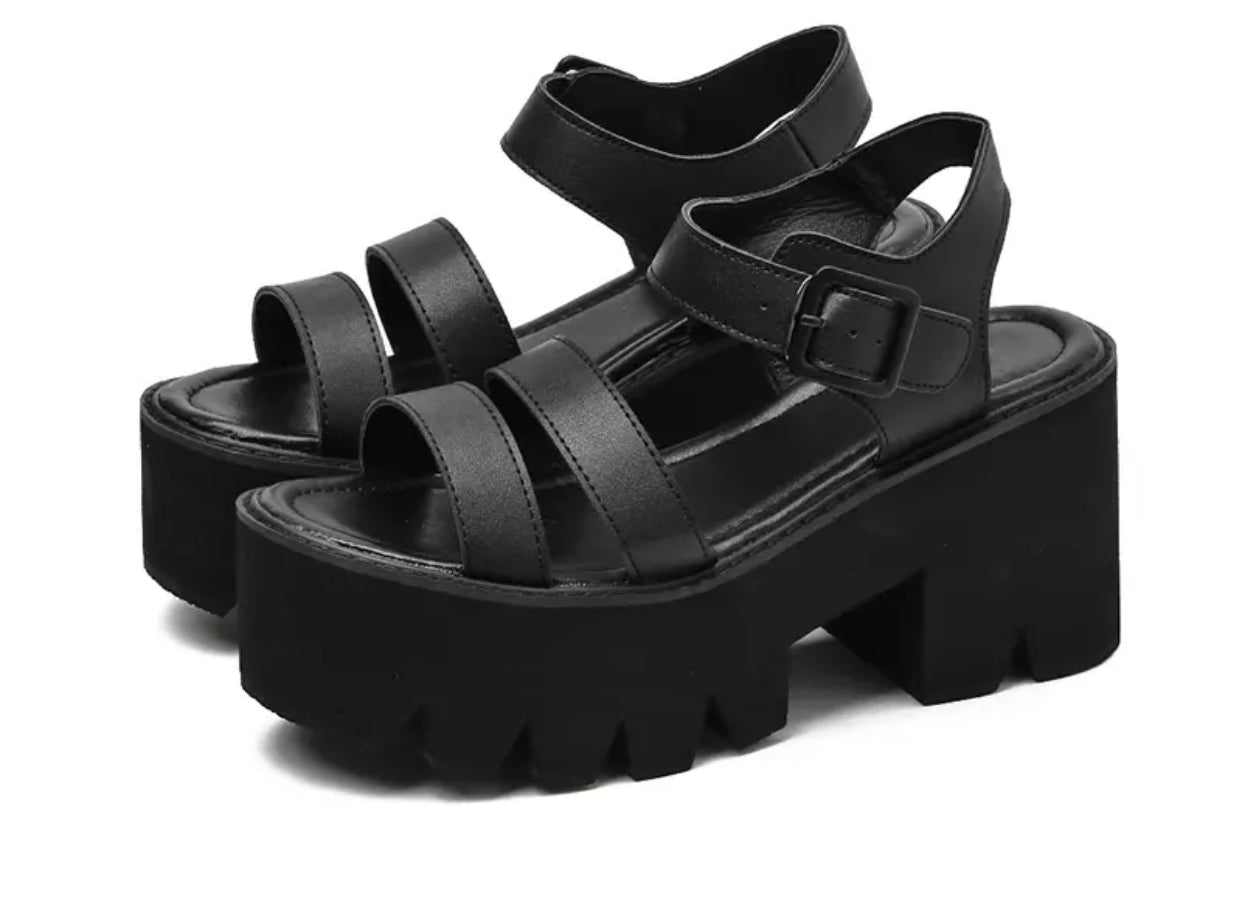 Black Platform Sandals