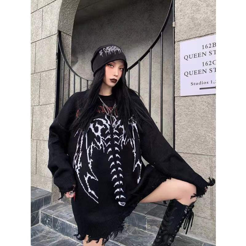 Bat Skeleton Knitted Sweater