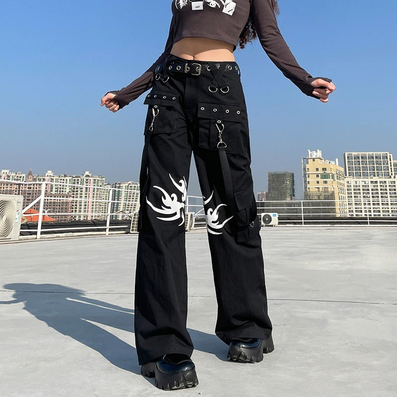 Eyelet Oversized Baggy Trousers
