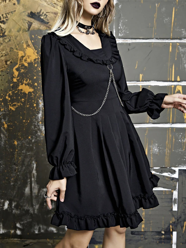 Chain Black Dress