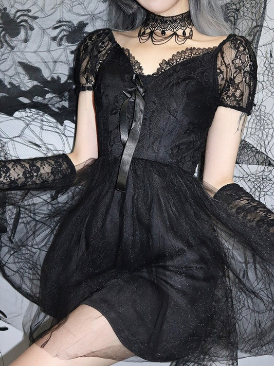 Black Lolita Puff Dress