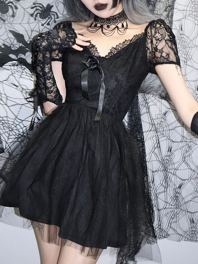 Black Lolita Puff Dress