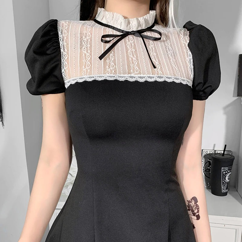 Academia Black Mini Dress