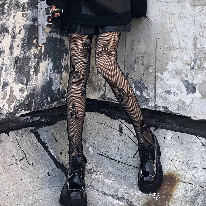 Mesh Skull Stockings – grungechy